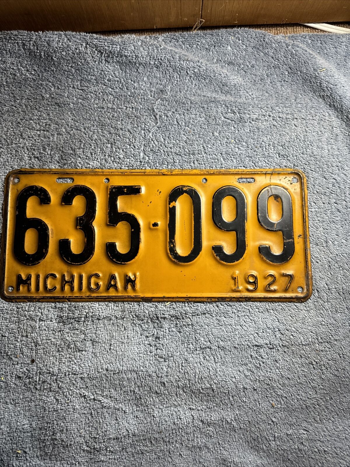 1927 Michigan License Plate 635-099