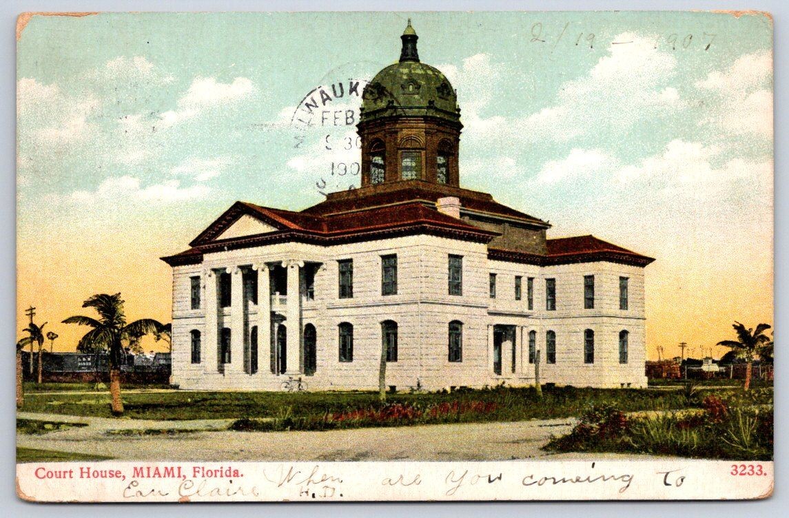 Antique Florida Postcard MIAMI Court House 1907 Antique Florida Postcard MIAMI Court House 1907