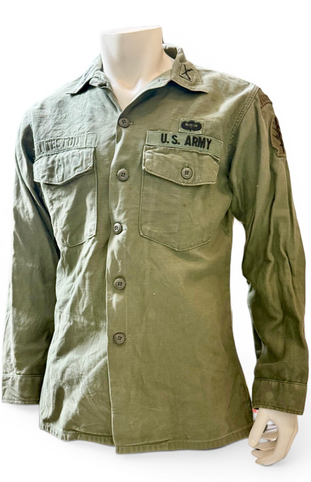 1960s Vintage Vietnam War US Army OG-107 Jungle Shirt Ranger Special Forces 1960s Vintage Vietnam War US Army OG-107 Jungle Shirt Ranger Special Forces