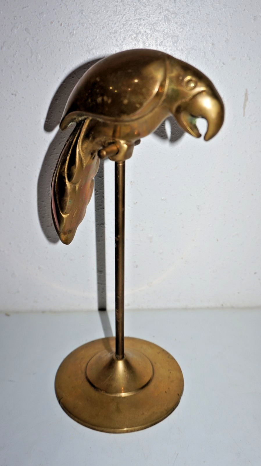 Vintage Solid Brass Parrot on Perch 10 Vintage Solid Brass Parrot on Perch 10