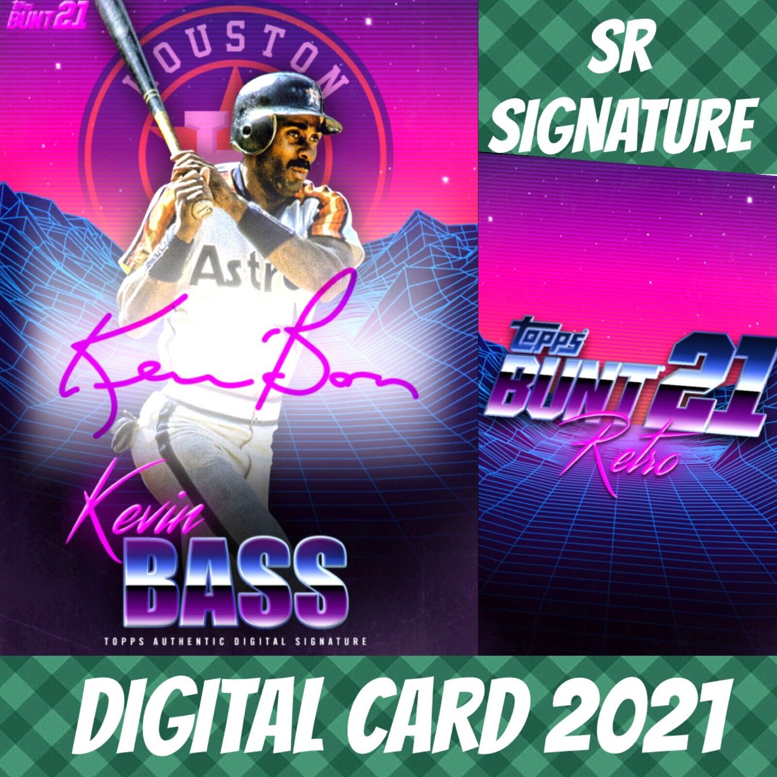 2021 Topps Colorful 21 Kevin Bass Retro Signature S/2 Digital Card