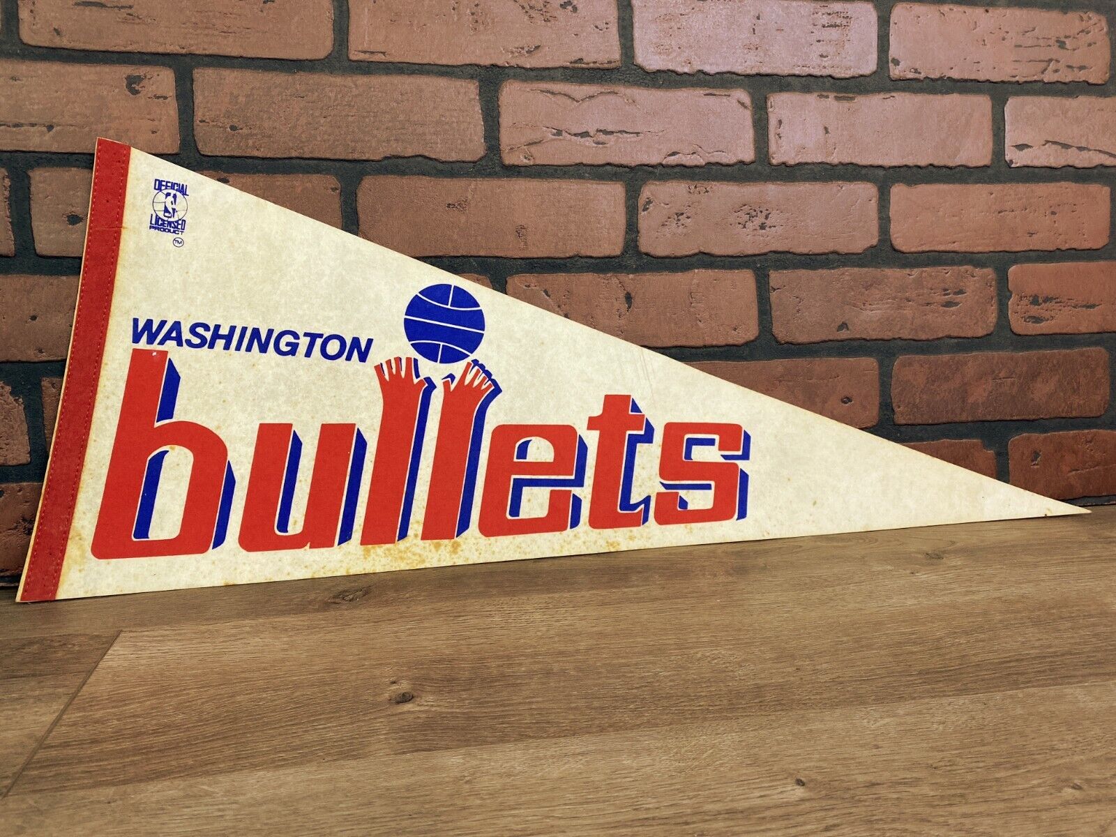 Authentic Vintage Felt Pennant - Washington Bullets NBA
