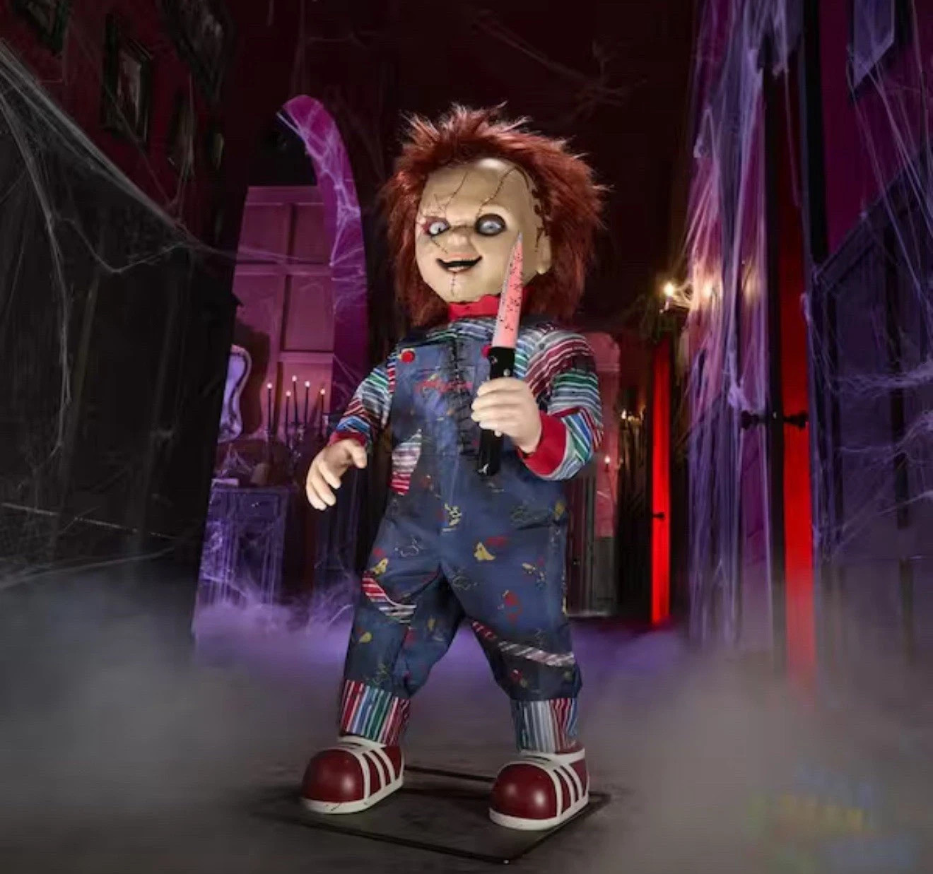 Halloween Chucky 3.5 ft Animatronic LED Knife Animated Sounds Talks Moves NEW 
