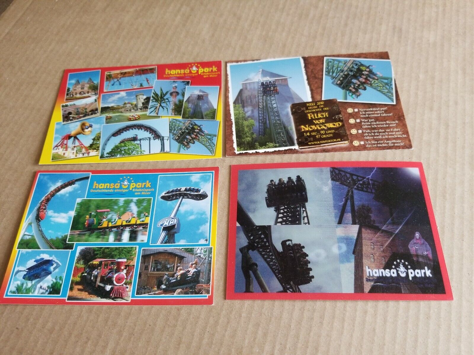 Hansa Park Germany Roller Coaster Postcard Lot of 4