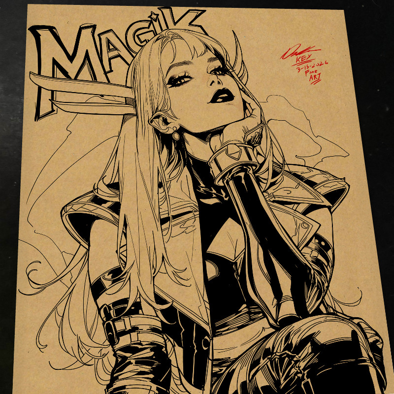 Magik X-Men Art Print Signed 8.5x11 | Art by Keyeske Magik X-Men Art Print Signed 8.5x11 | Art by Keyeske