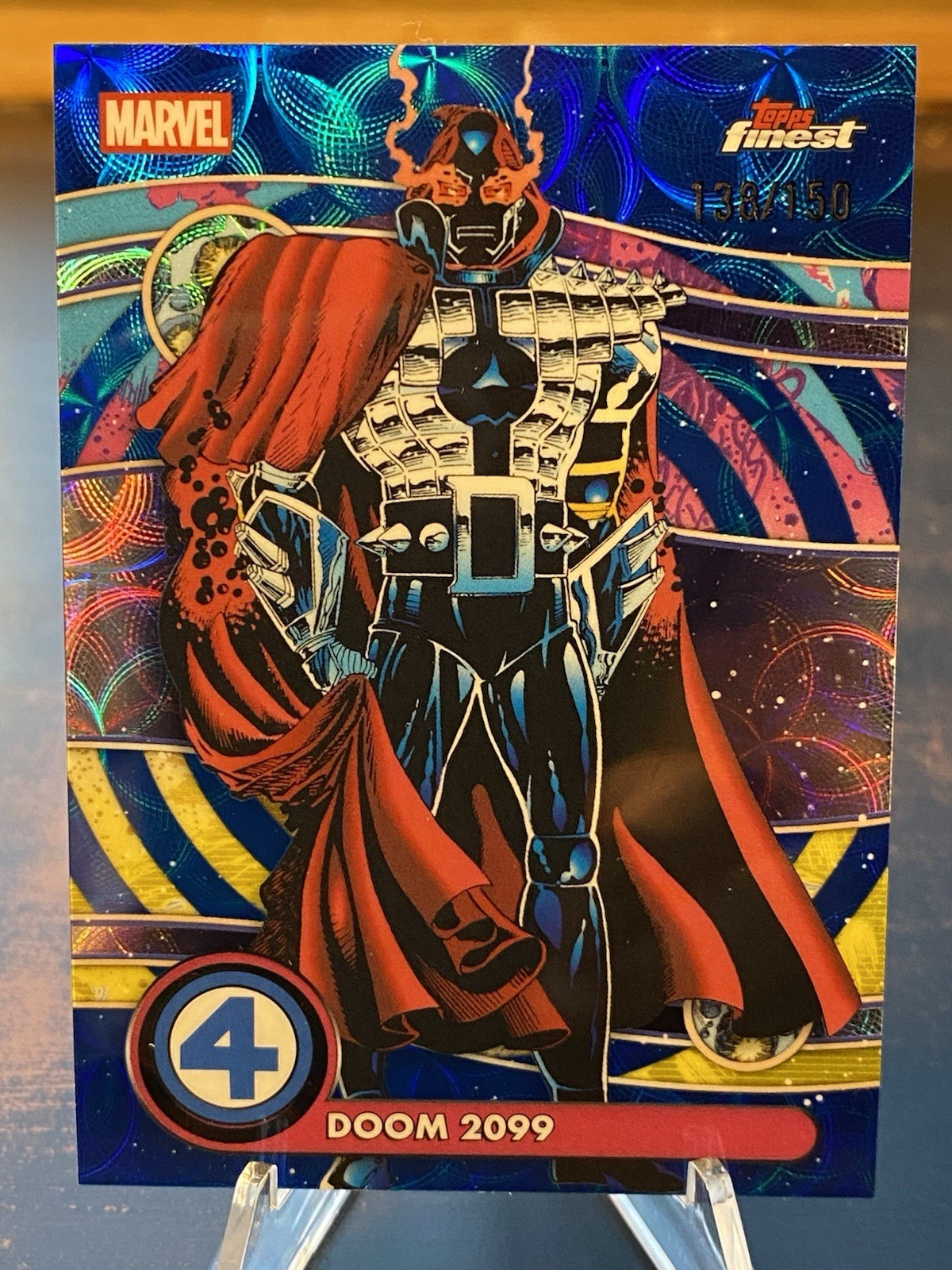 Doom 2099 # /150, 2026 Topps Finest Fantastic Four Negative Zone Blue Near Mint+ Doom 2099 # /150, 2026 Topps Finest Fantastic Four Negative Zone Blue Near Mint+