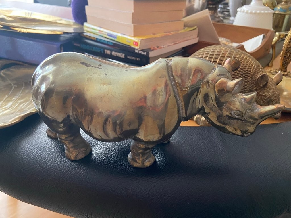 Vintage Brass Rhinoceros Figurine