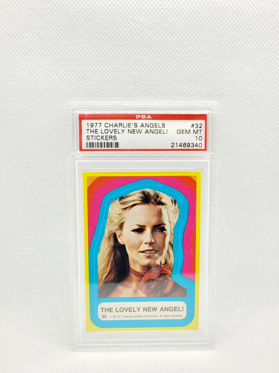 1977 Charlie's Angels #32 The Lovely New Angel Stickers PSA 10