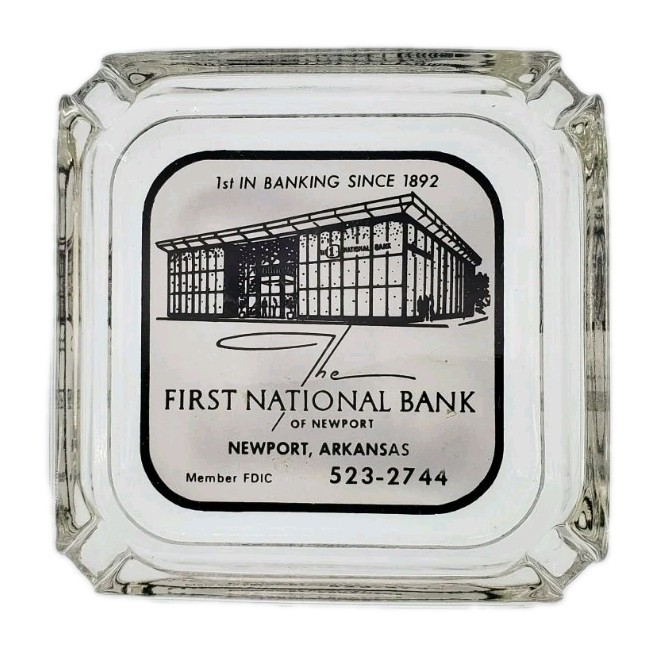 Vintage Marketing Ashtray / The First National Bank of Newport Arkansas AR