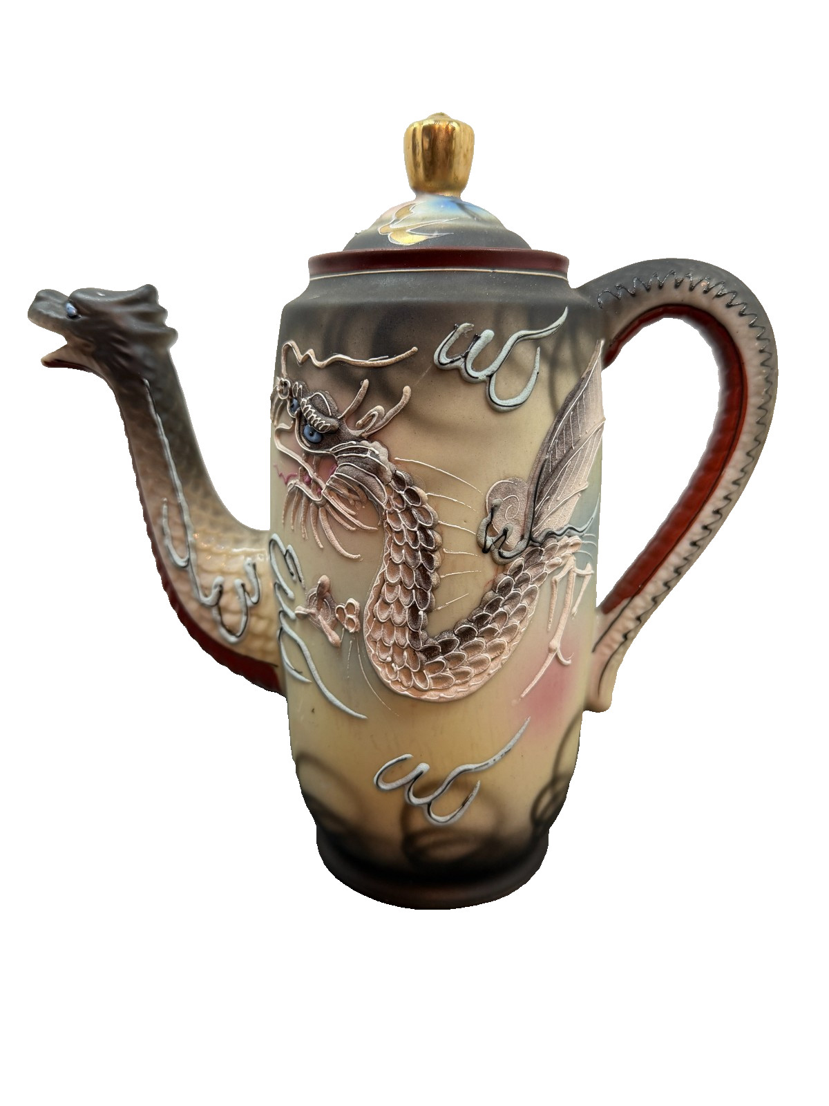 Vintage Antique Occupied Japan Moriage Dragon Coffee Pot Vintage Antique Occupied Japan Moriage Dragon Coffee Pot