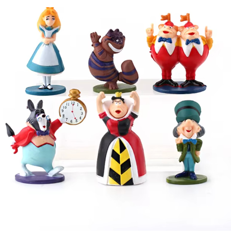 ALICE IN WONDERLAND- 6 PIECE FIGURE SET -PVC- UNBRANDED-NEXT DAY ALICE IN WONDERLAND- 6 PIECE FIGURE SET -PVC- UNBRANDED-NEXT DAY