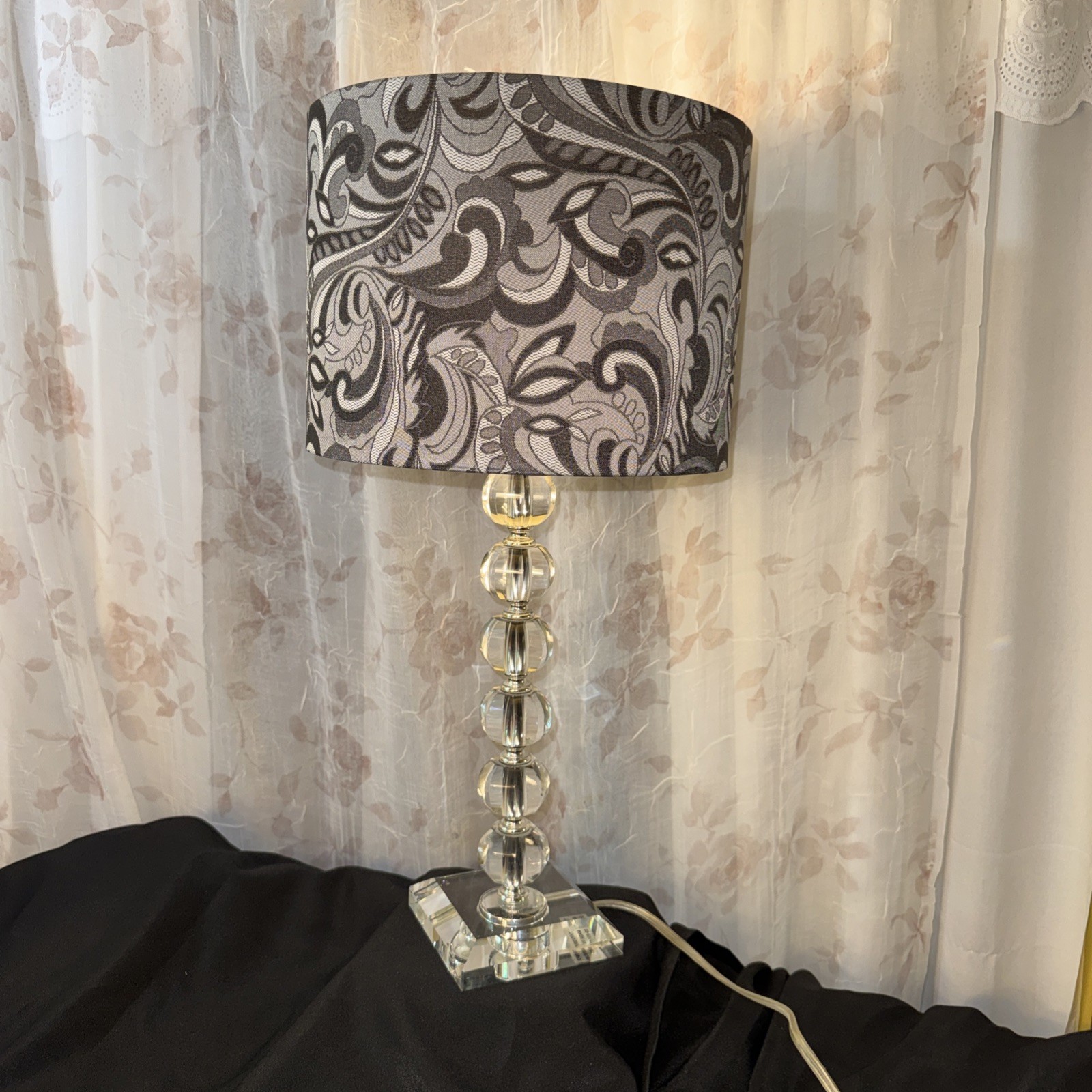 Retro Crystal/Glass And Able Lamp W/ Solid Beautiful Crystal Base EC/TVRV099PGF#