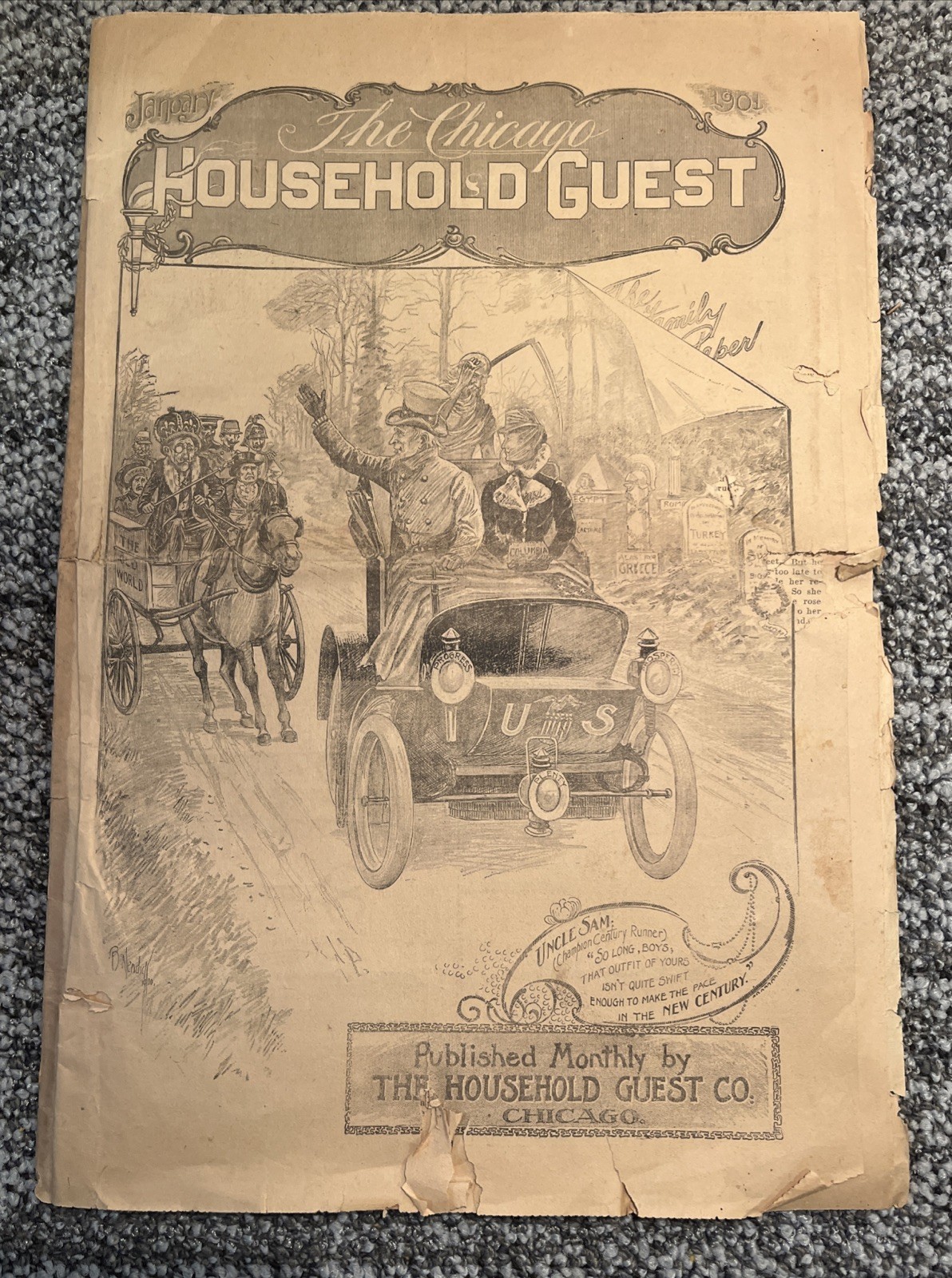 Antique Chicago Household Guest January 1901 Advertising Short Stories Magazine Antique Chicago Household Guest January 1901 Advertising Short Stories Magazine