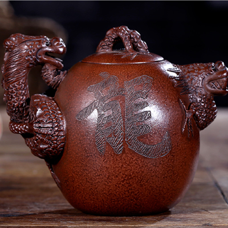 300ML Chinese Yixing Zisha Clay Teapot Handmade Dragon Statue Kung Fu Tea Pot 300ML Chinese Yixing Zisha Clay Teapot Handmade Dragon Statue Kung Fu Tea Pot