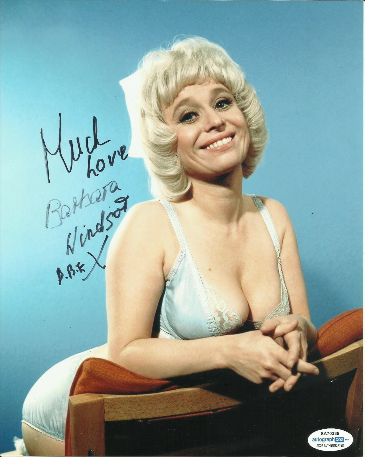 BARBARA WINDSOR SIGNED SEXY CARRY ON PHOTO (8) ALSO ACOA CERTIFIED