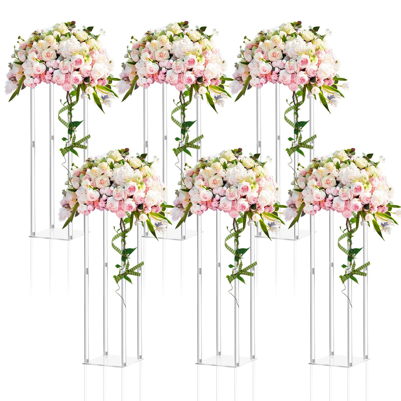 Geetery 6 Pieces Acrylic Wedding Centerpiece Flower Stand 28 Inch Geetery 6 Pieces Acrylic Wedding Centerpiece Flower Stand 28 Inch