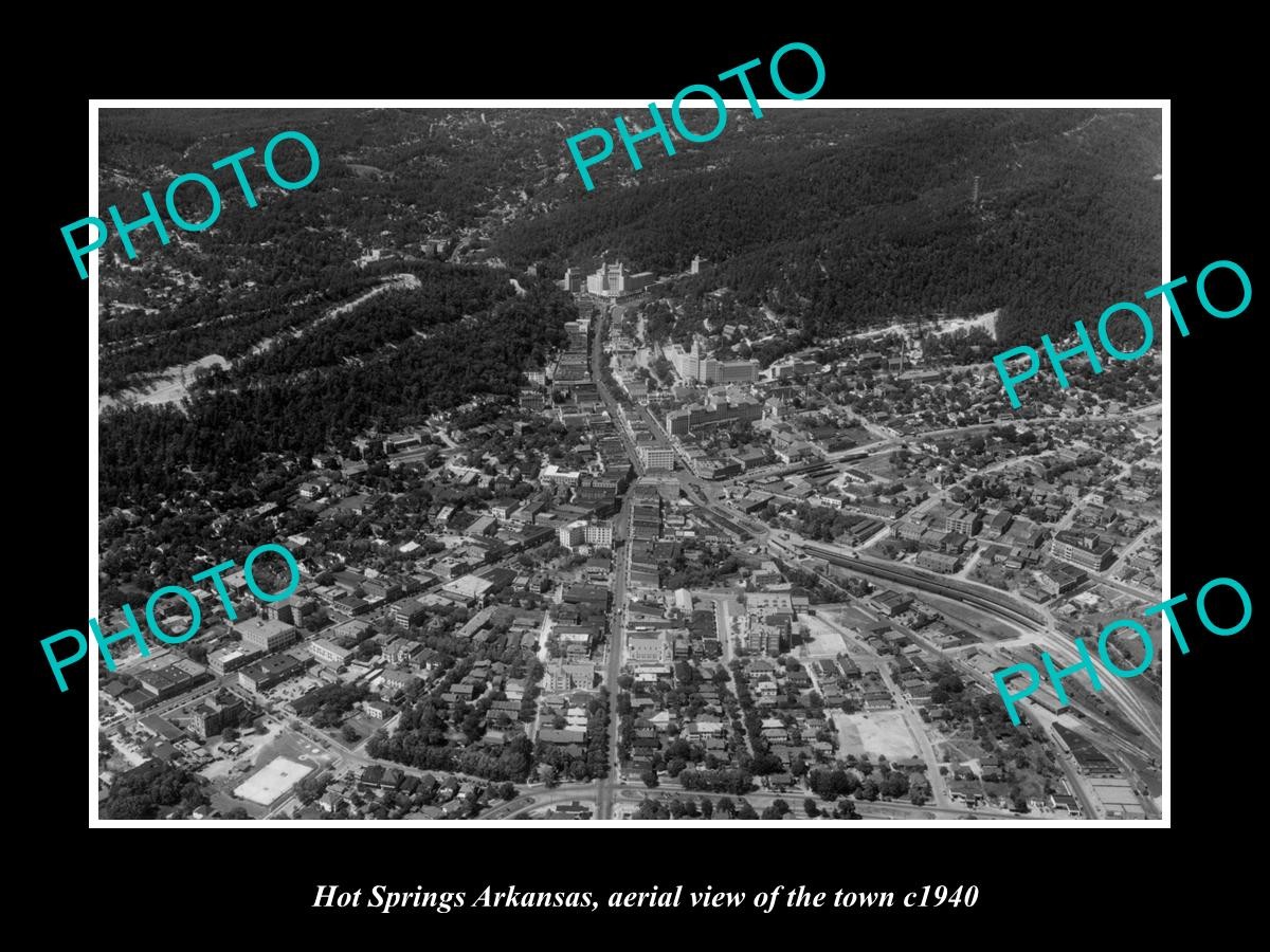 Hot Springs Arkansas Aerial View Of The Town c1940 Old Large Historic Photo