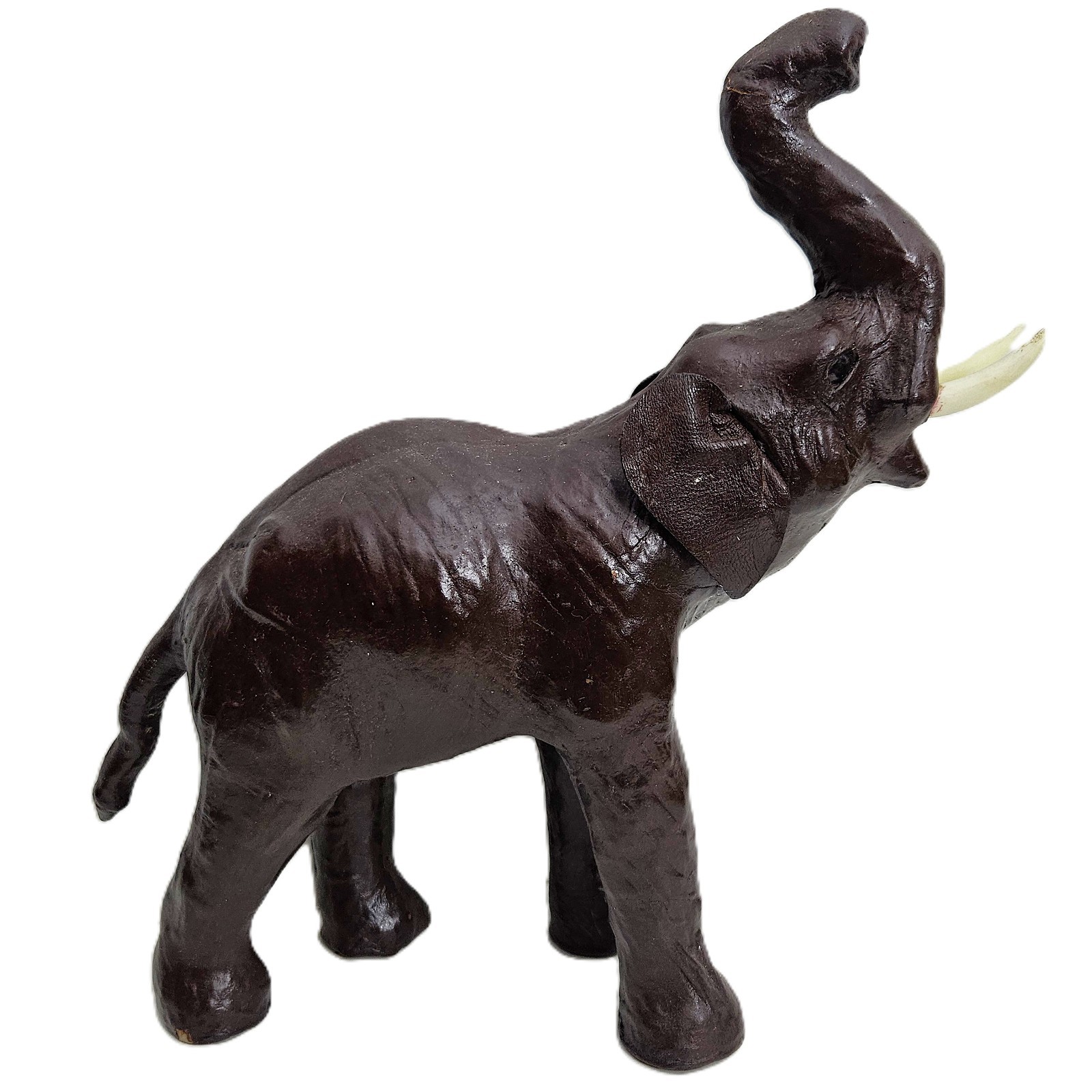 Vintage Leather Wrapped Elephant Sculpture 13\