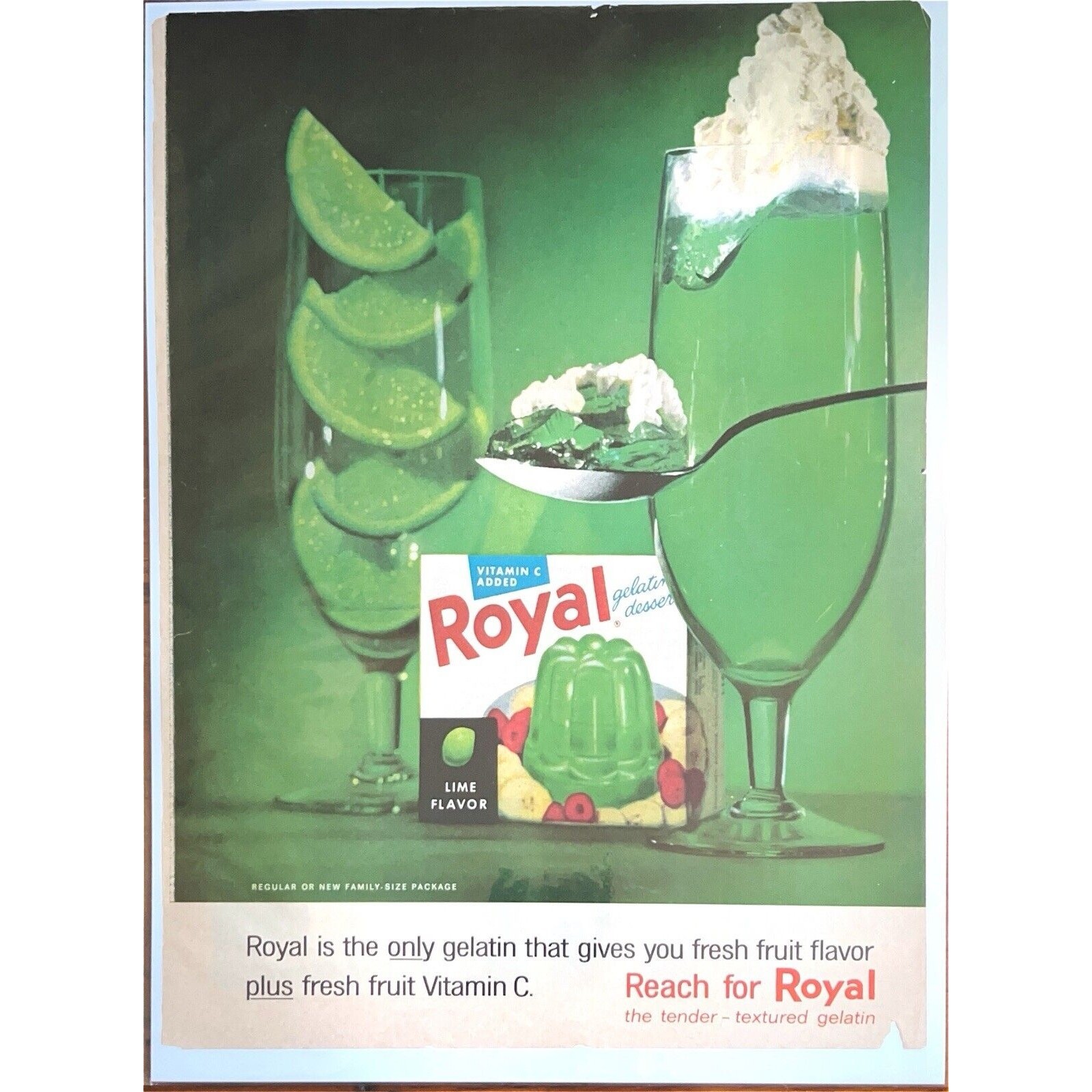 Vintage Royal Green Gelatin Dessert Print Ad Vitamin C Kitchen Lime Vintage Royal Green Gelatin Dessert Print Ad Vitamin C Kitchen Lime