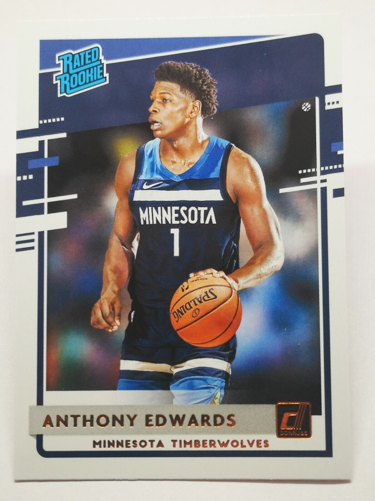2020-21 Donruss Panini N7 NBA Anthony Edwards Rated Rookie #201 Timberwolves