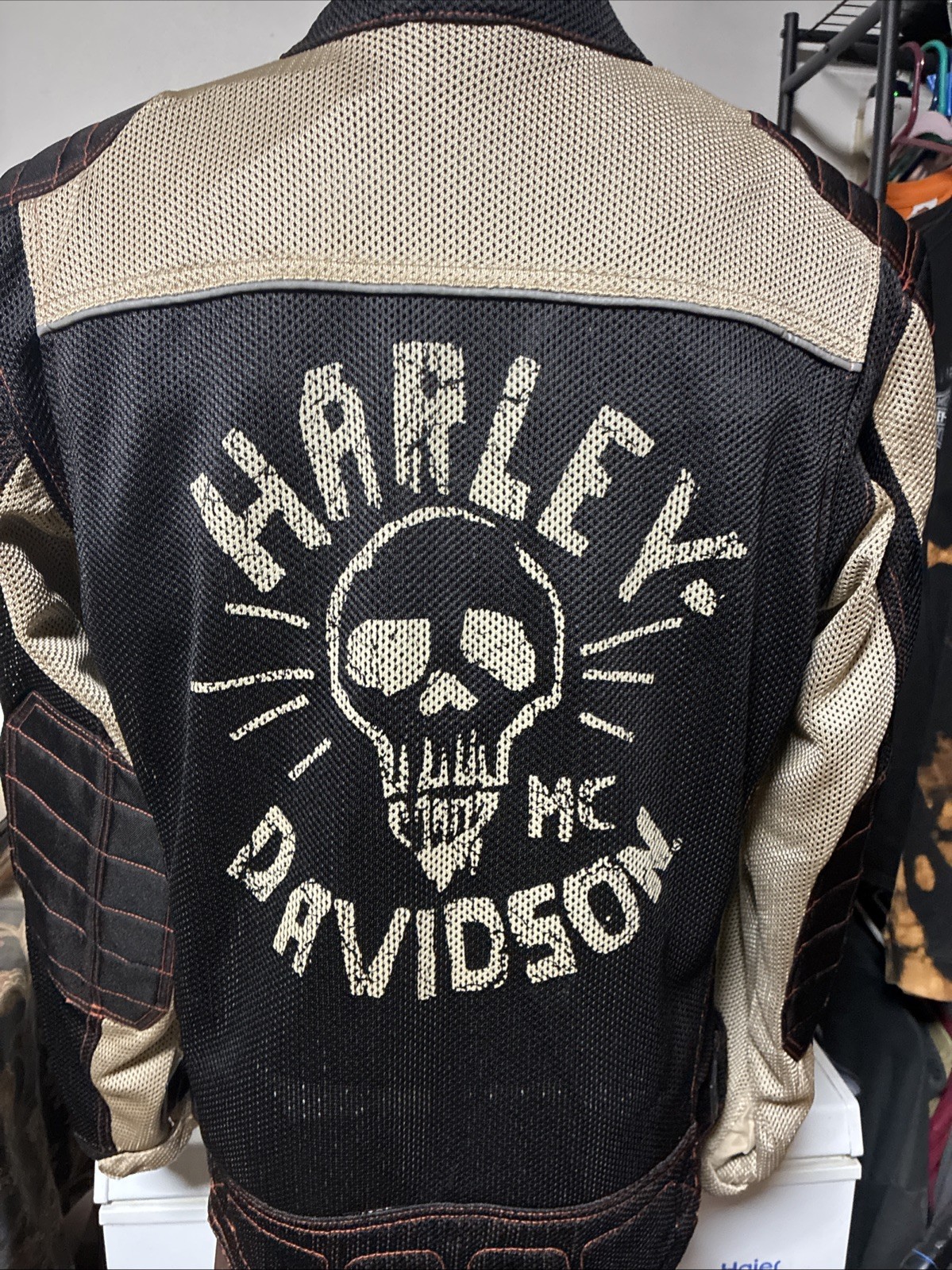 Harley-Davidson Ghost Town Skull Mesh Riding Jacket Men's Large L 97064-15VM VGC