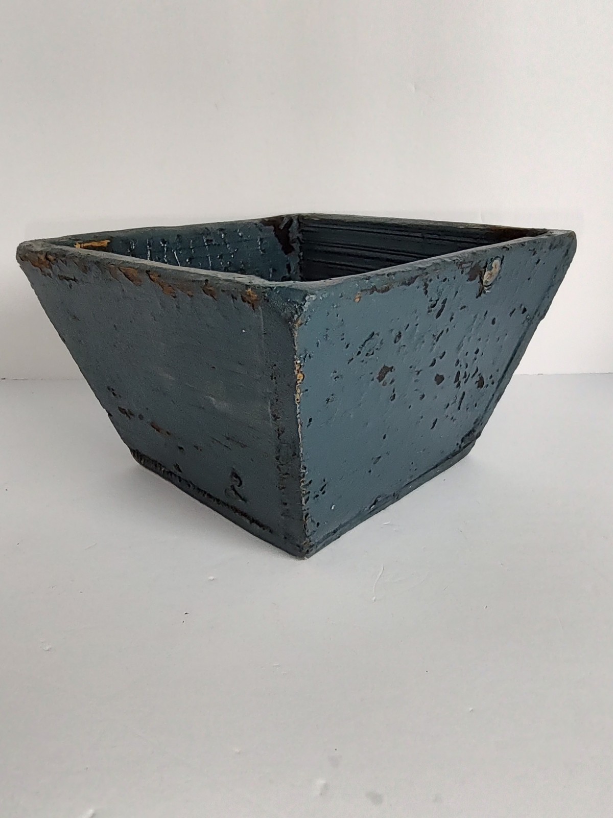 Primitive Distressed Blue Wood Box Rustic Americana Farmhouse Cottage Decor Primitive Distressed Blue Wood Box Rustic Americana Farmhouse Cottage Decor
