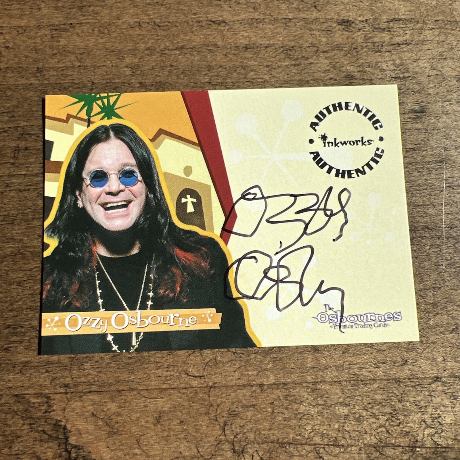 2002 INKWORKS OSBOURNES AUTOGRAPH A1 OZZY OSBOURNE AUTO BLACK SABBATH ON CARD 2002 INKWORKS OSBOURNES AUTOGRAPH A1 OZZY OSBOURNE AUTO BLACK SABBATH ON CARD
