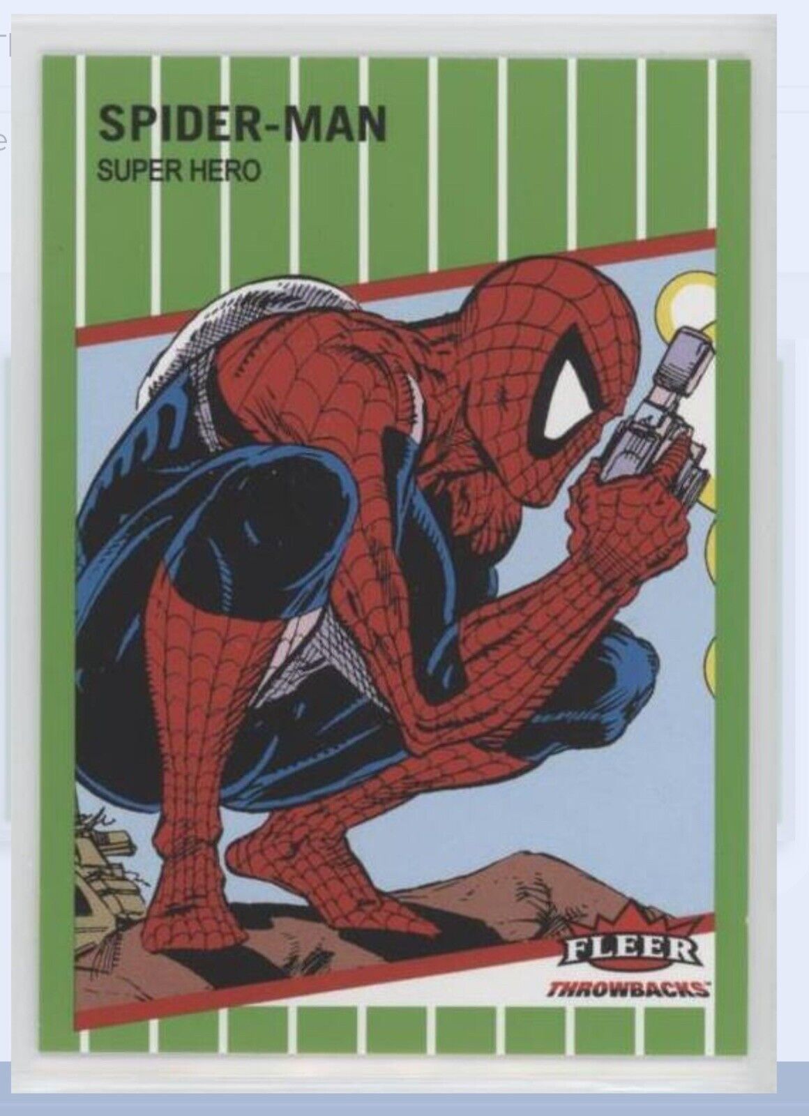2023 Fleer Throwbacks \'89 Marvel Green /89 Spider-Man #1 Card 1989 Upper Deck