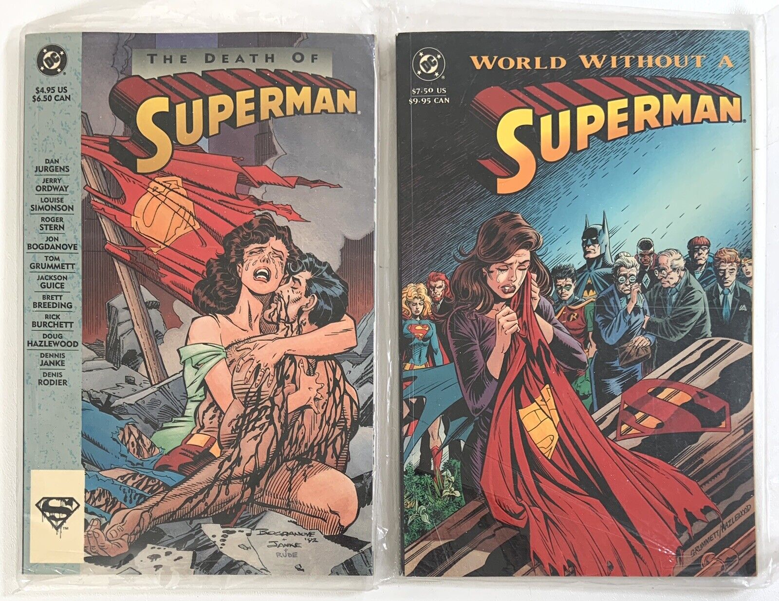 SUPERMAN DC Comics Lot X2 : World Without A Superman, The Death Of