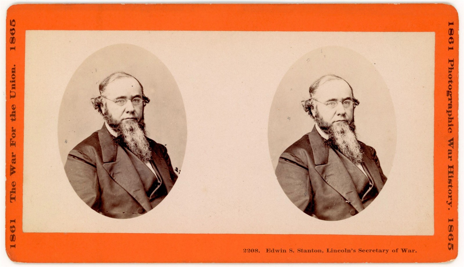 CIVIL WAR STEREOVIEW - Secretary Edwin S. Stanton - War Photo & Exhibition Co CIVIL WAR STEREOVIEW - Secretary Edwin S. Stanton - War Photo & Exhibition Co