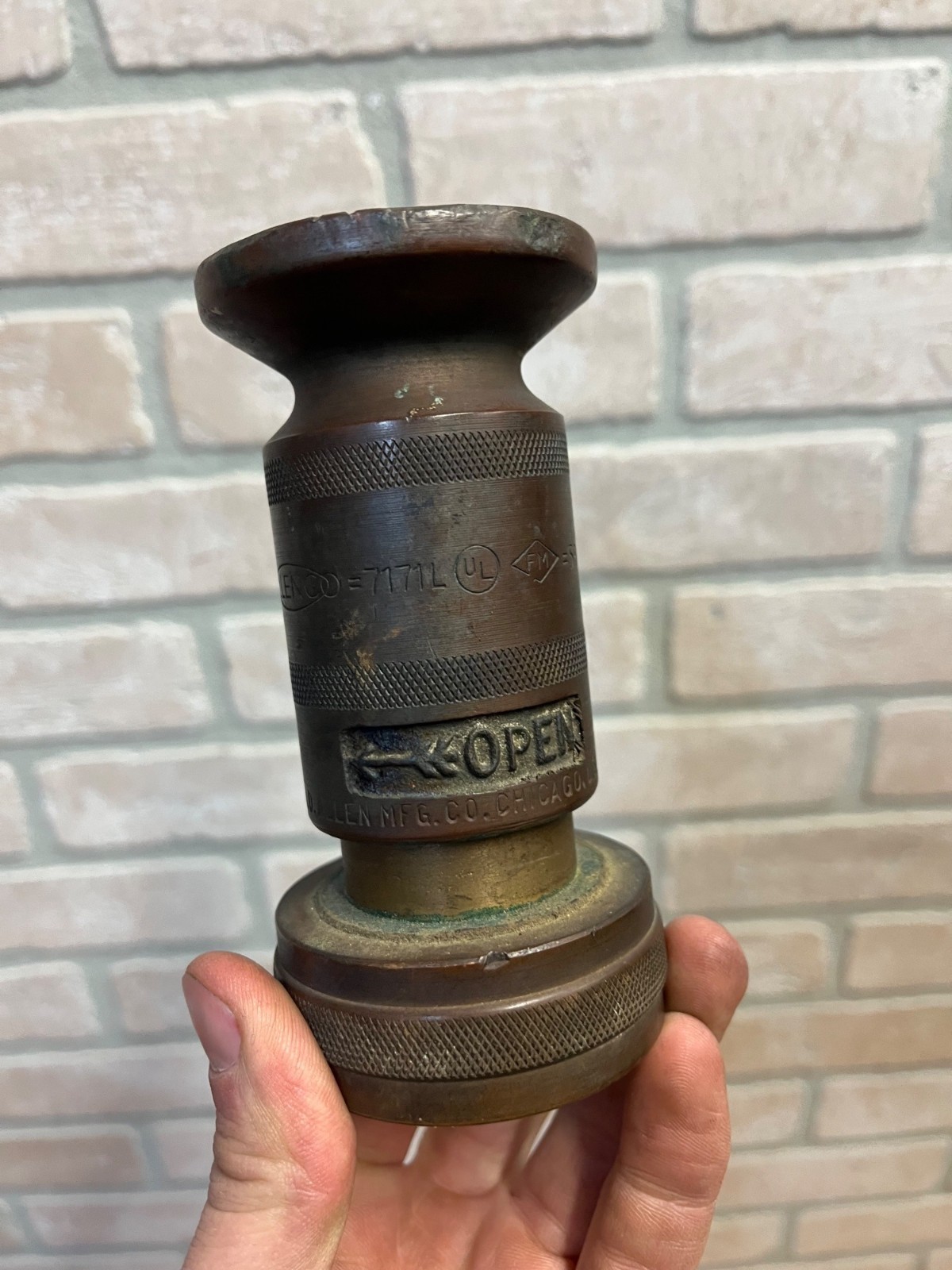 Antique Vintage W.D. Allen Solid Brass Short Hose 4.5 Antique Vintage W.D. Allen Solid Brass Short Hose 4.5