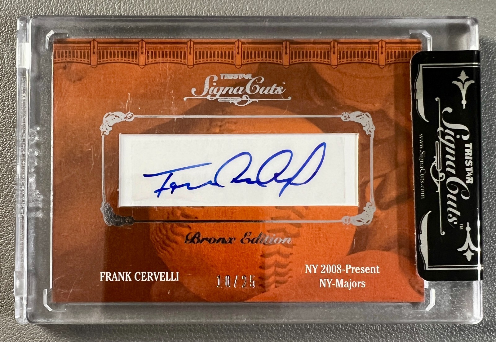 Frank Cervelli 2011 Tristar Signa Cuts Cut Bronx Edition Auto #/25