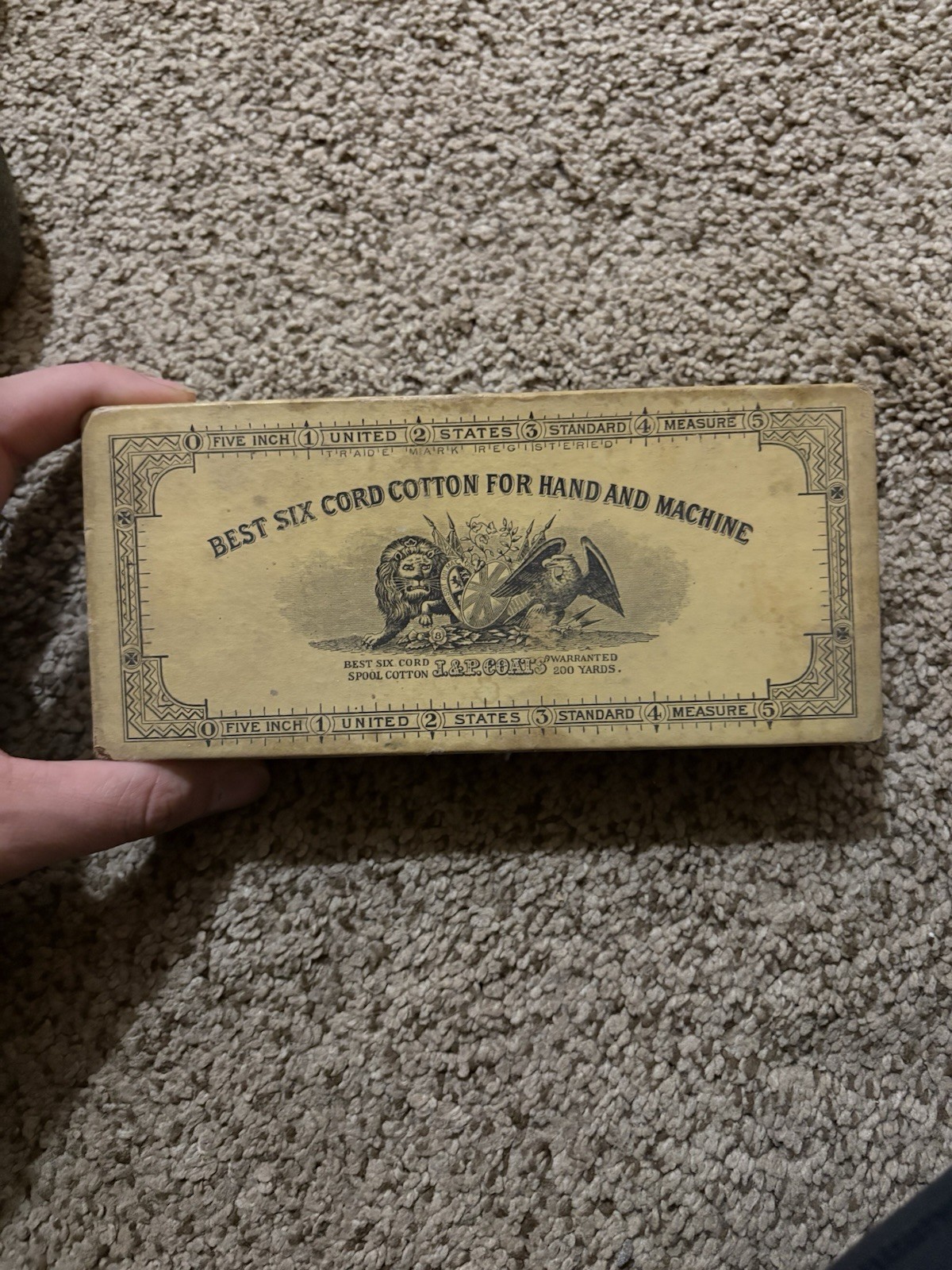 1880s Vintage J & P Costs Six Cord Spool Cotton 1880s Vintage J & P Costs Six Cord Spool Cotton