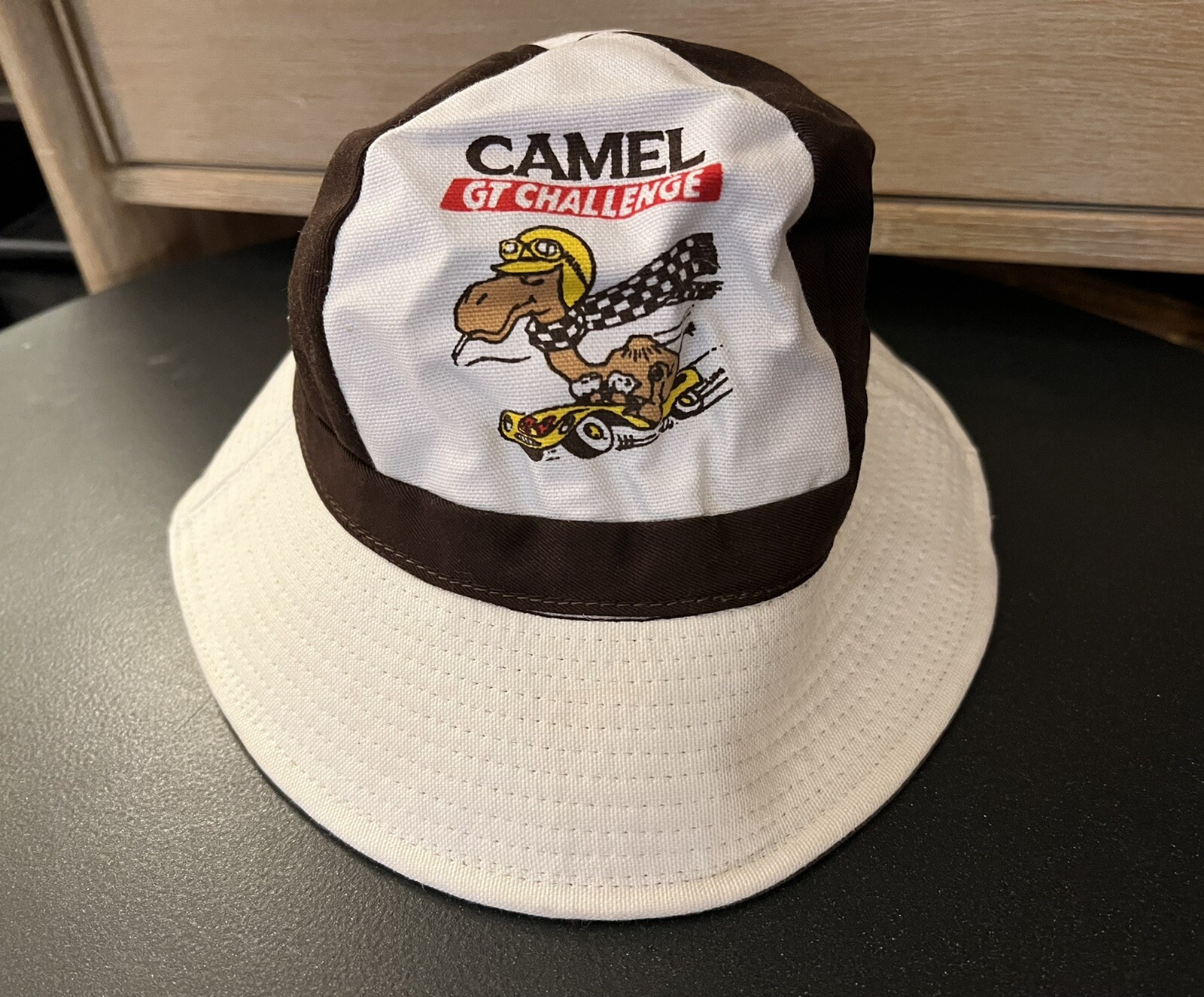 Vintage 1990's CAMEL GT CHALLENGE Auto Racing SMALL Bucket Hat NEW OLD STOCK Vintage 1990's CAMEL GT CHALLENGE Auto Racing SMALL Bucket Hat NEW OLD STOCK