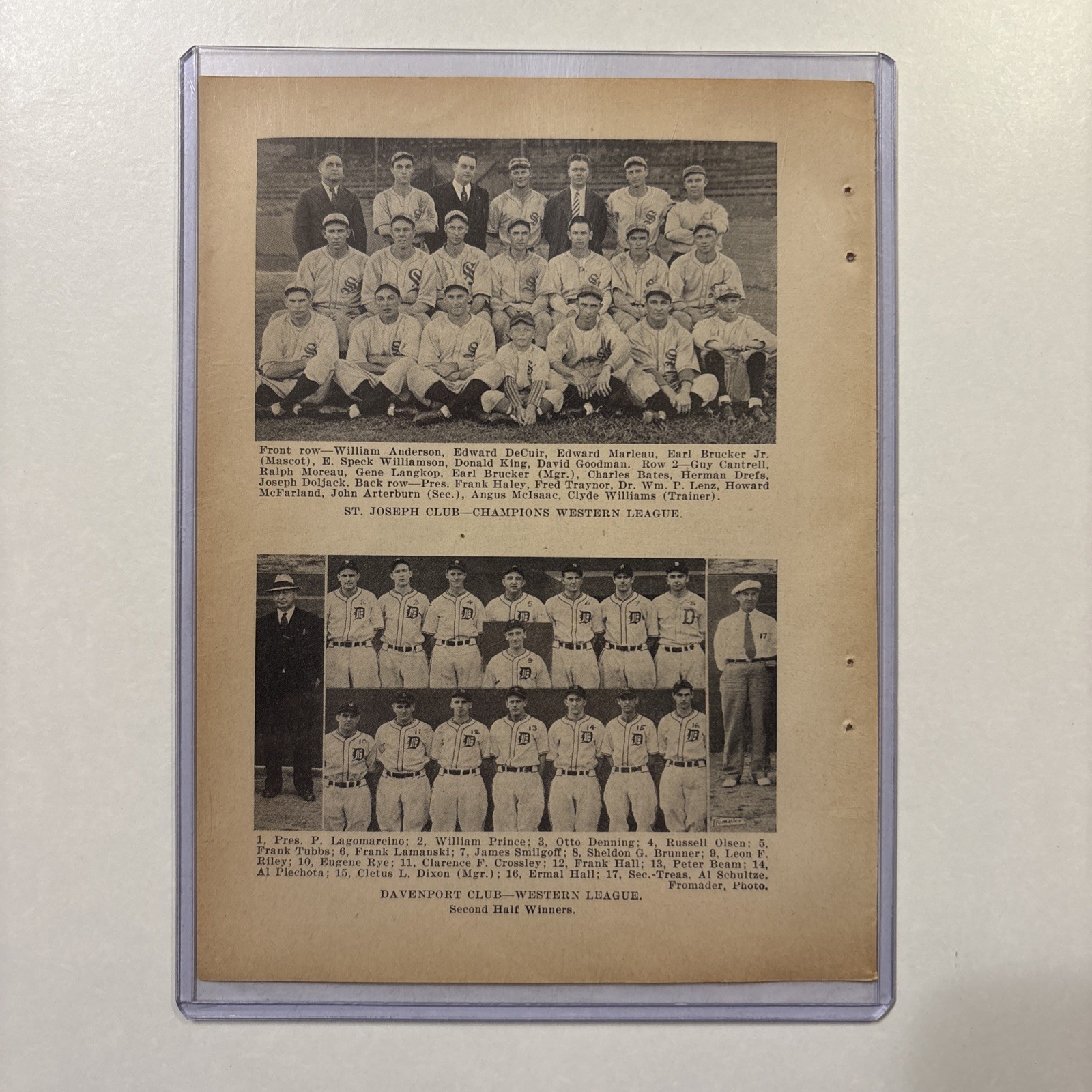 1934 St. Joseph MO & Davenport IA Baseball Team Picture Rare Vintage Antique 1934 St. Joseph MO & Davenport IA Baseball Team Picture Rare Vintage Antique