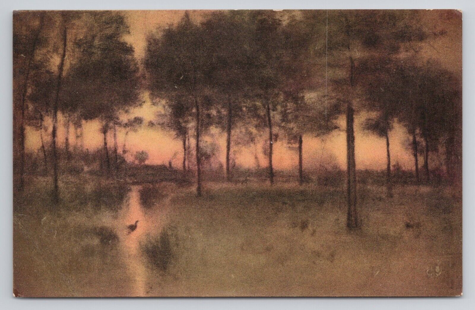 Postcard George Inness Home Of The Heron The Art Institute of Chicago Illinois