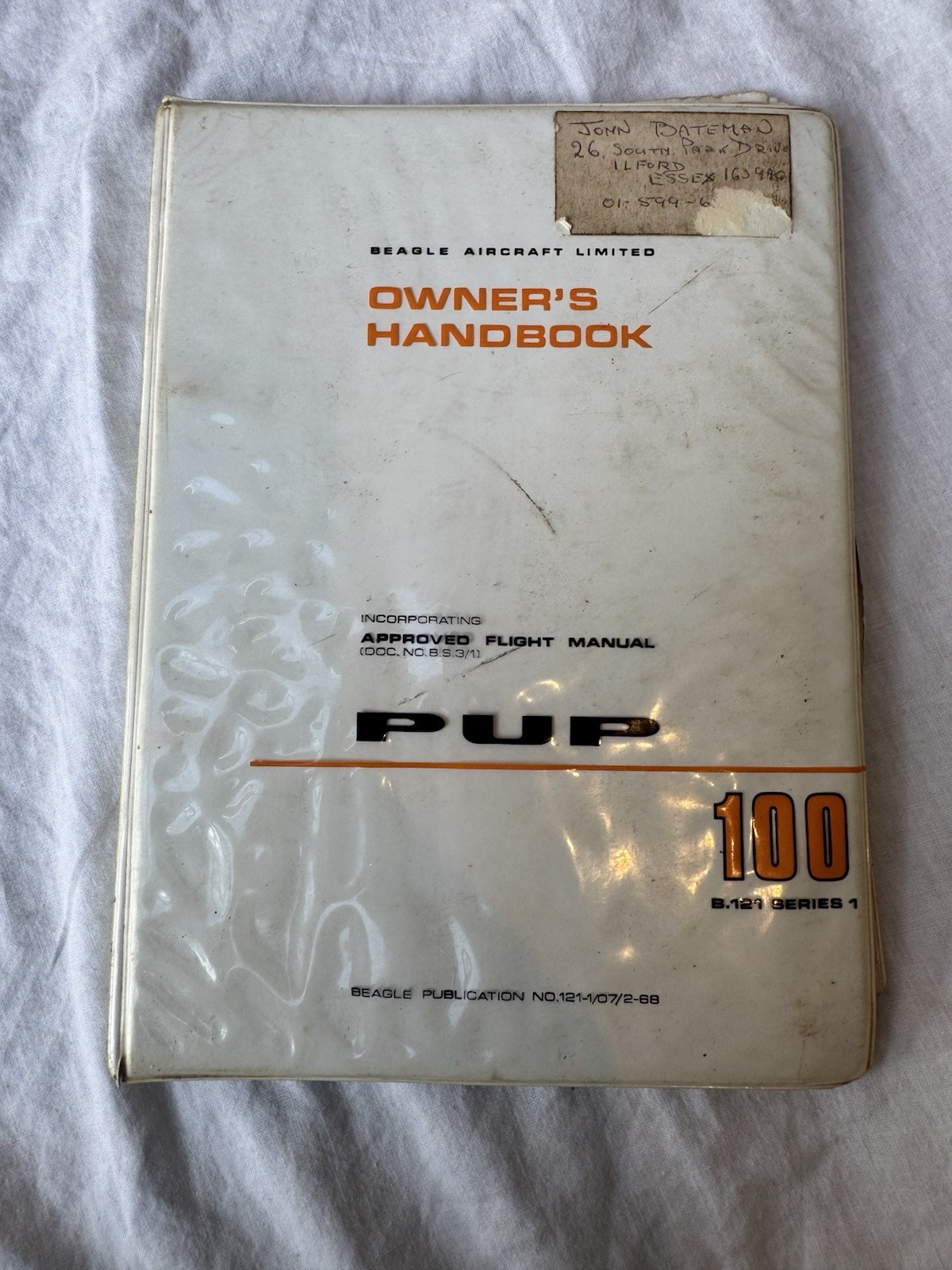 Beagle B.121 Pup 100 Series 1 Aircraft Flight Manual Owner\'s Handbook G-AXPA Beagle B.121 Pup 100 Series 1 Aircraft Flight Manual Owner\'s Handbook G-AXPA
