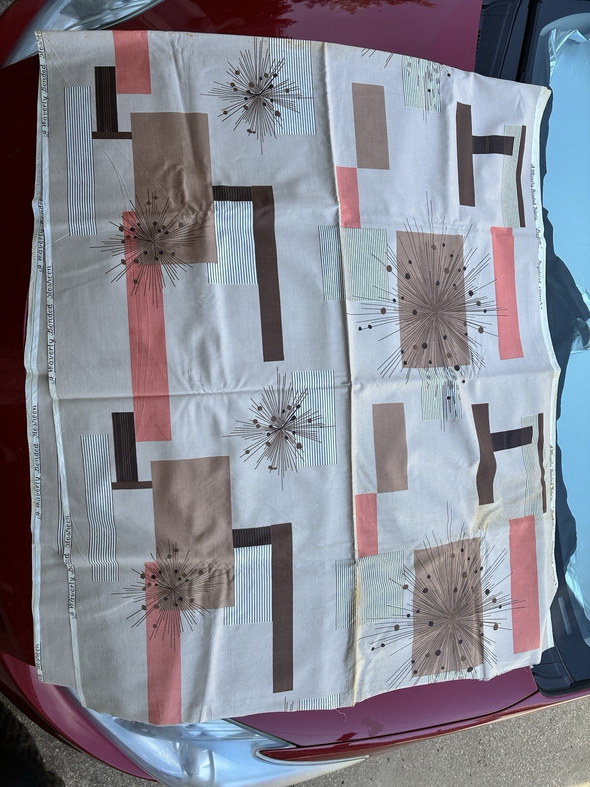 Vintage Waverly Mid-Century Modern Fabric Yardage Vintage Waverly Mid-Century Modern Fabric Yardage