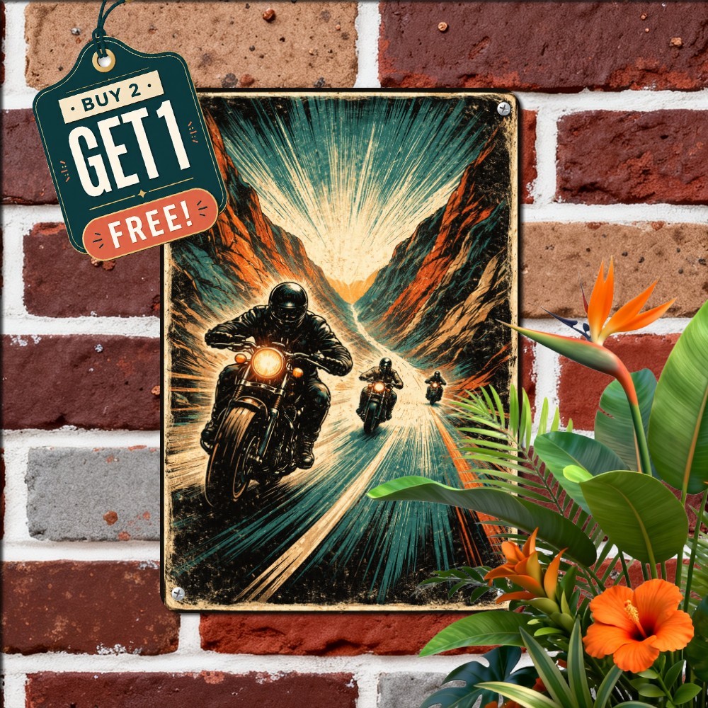 Mountain Bike Trail Metal Sign Vintage Cycling Sports Tin Plaque 8x12 In