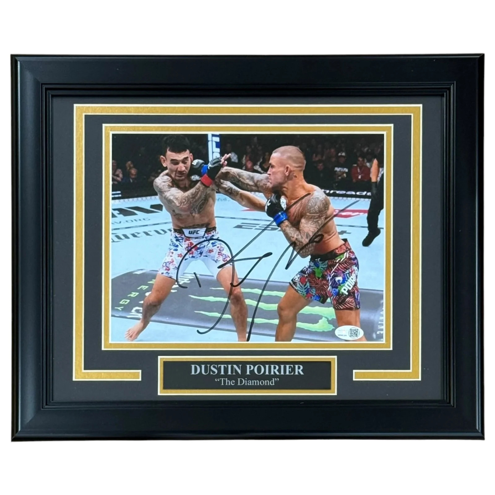Dustin Poirier Autographed UFC (vs Holloway) Deluxe Framed 8x10 Photo - JSA Dustin Poirier Autographed UFC (vs Holloway) Deluxe Framed 8x10 Photo - JSA