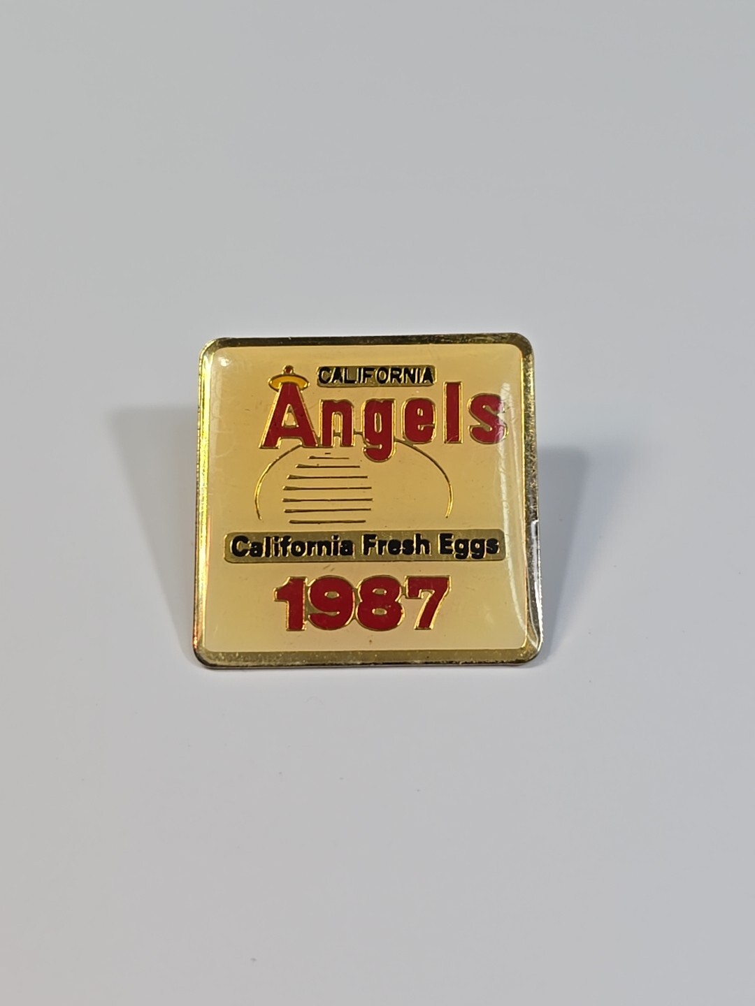 California Angels Baseball Lapel Pin California Fresh Eggs 1987