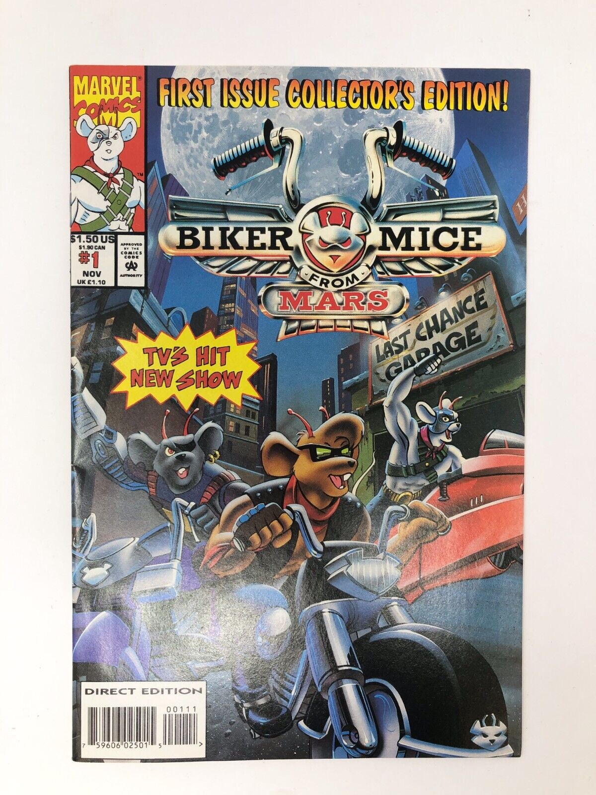 Biker Mice From Mars #1 - 1993 Marvel Comics - Direct Edition - First Appearance