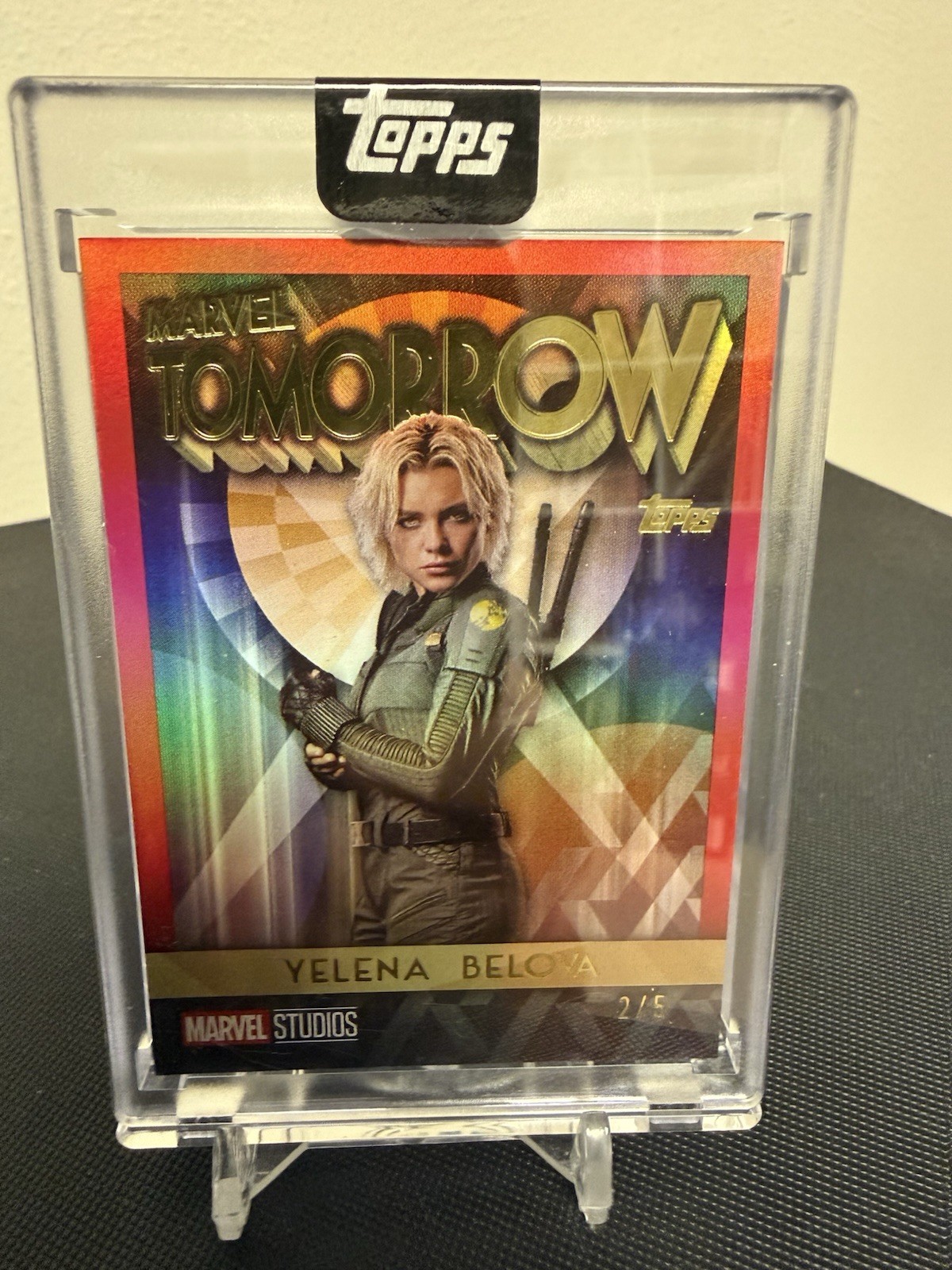 Topps 2025 Marvel Tomorrow MT-9 Yelena Belova Thunderbolts Serial # 2/5 Encased Topps 2025 Marvel Tomorrow MT-9 Yelena Belova Thunderbolts Serial # 2/5 Encased