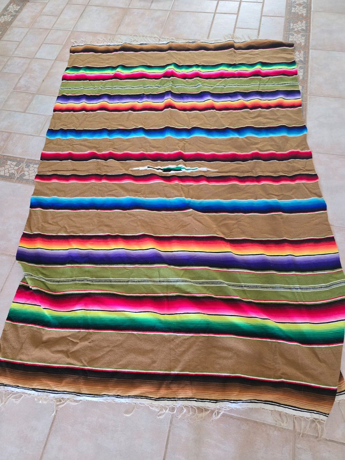 Vintage Mexican Serape Blanket 96