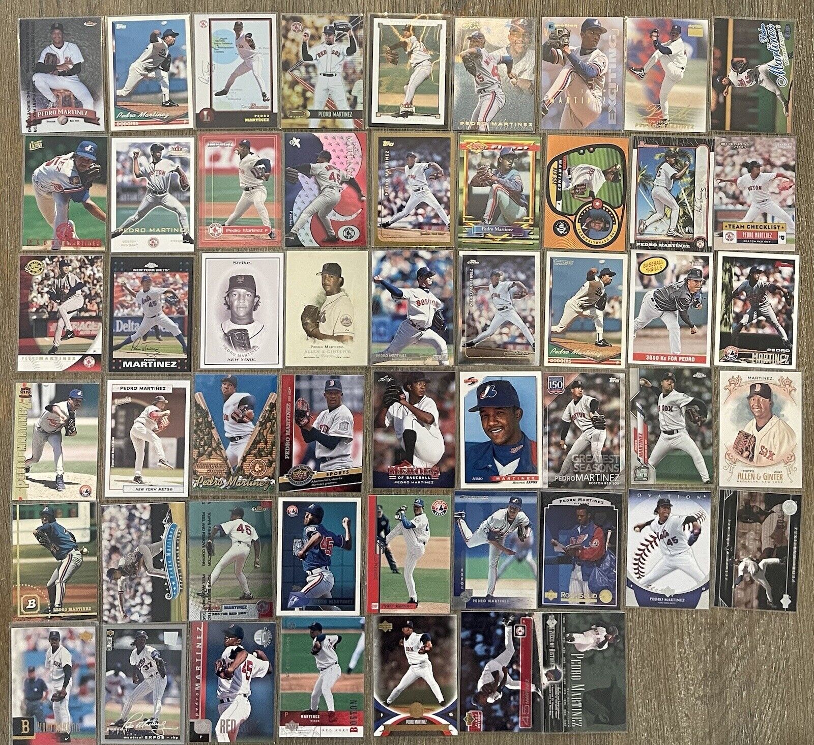 [Lot of 52] Pedro Martinez HOF - Red Sox Mets Expos - Baseball Card Collection