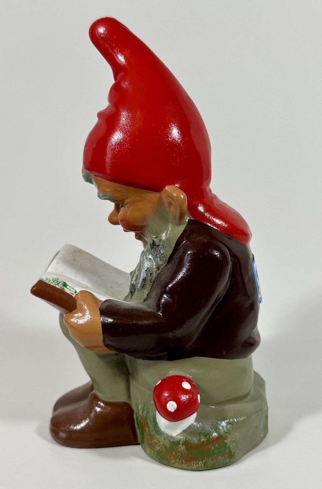 Heissner Reading Gnome Vintage Terracotta Original Tag West Germany 7 Heissner Reading Gnome Vintage Terracotta Original Tag West Germany 7