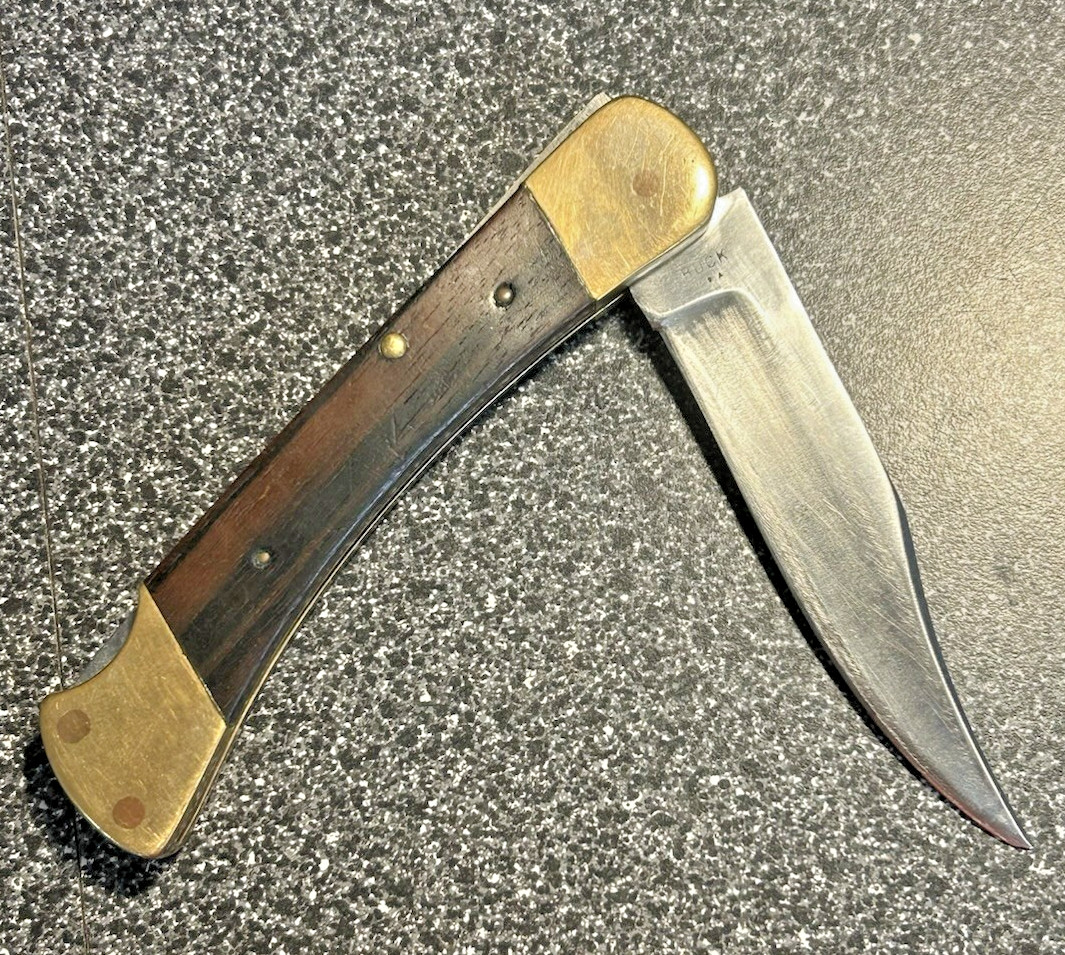 Vintage 1960s BUCK Knife obverse & upside down stamp Vintage 1960s BUCK Knife obverse & upside down stamp