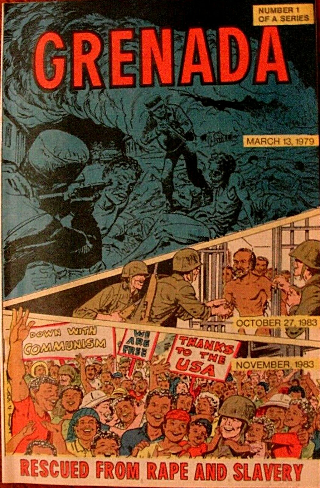 GRENADA RESCUED FROM RAPE & SLAVERY 1 NM 1984 GIVEAWAY PROMO NM CIA C.I.A. COMIC GRENADA RESCUED FROM RAPE & SLAVERY 1 NM 1984 GIVEAWAY PROMO NM CIA C.I.A. COMIC