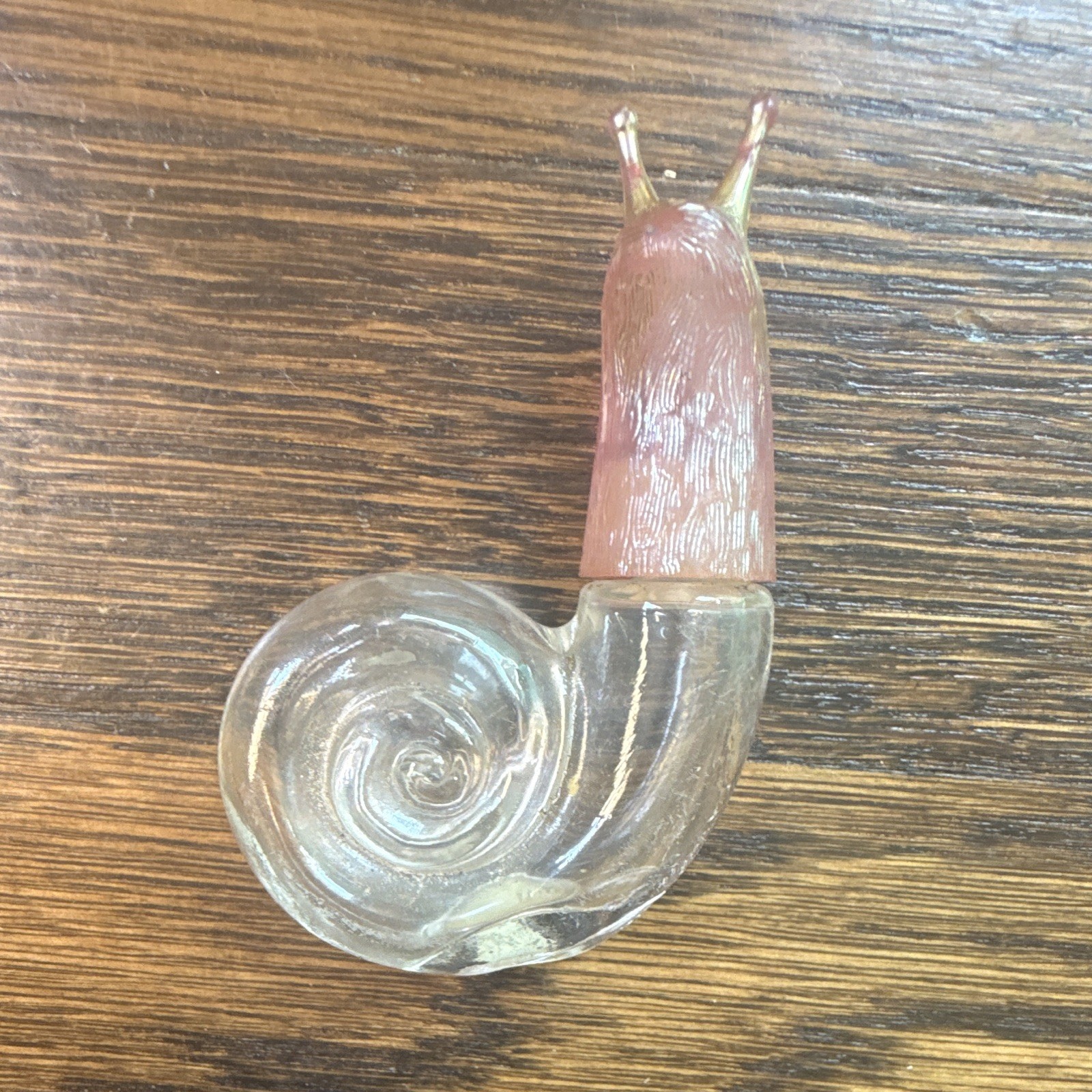 Vintage Avon Occur Snail Perfume Petite Bottle Pink Glass .25 Oz Empty 1960s Vintage Avon Occur Snail Perfume Petite Bottle Pink Glass .25 Oz Empty 1960s