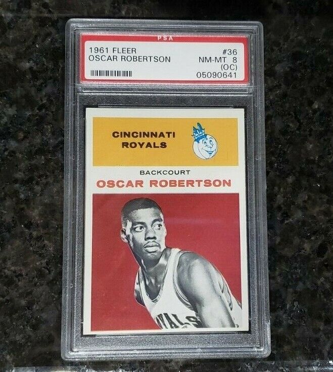 1961 PSA NR-MINT 8 OSCAR ROBERTSON FLEER BASKETBALL ROOKIE CARD RC #36 ROYALS